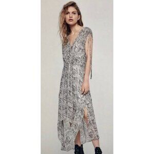 ALL SAINTS Kamila Zed Dress Sheer Zebra Print Size Small Moto Baddie Mob Wives